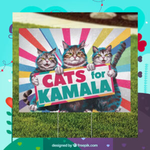 Cat Lady For Kamala Lawn Sign