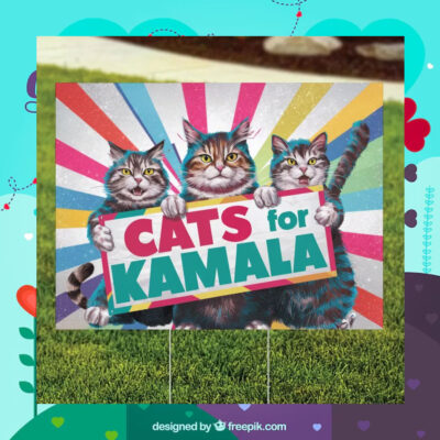 Cat Lady For Kamala Lawn Sign