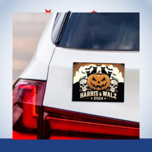 Cat Lady Harris Walz 2024 Halloween Car Magnet