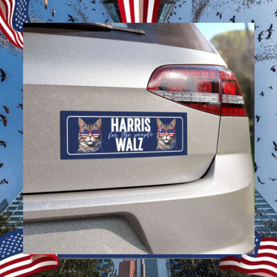 Cat Lady Harris Walz For The People Car Magnet