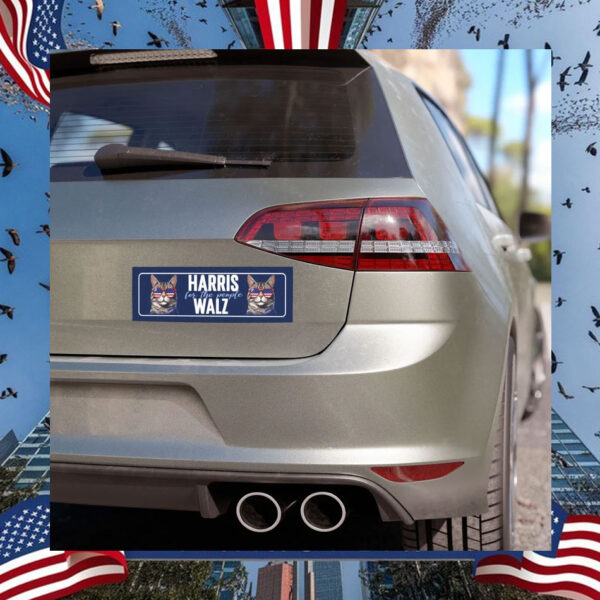 Cat Lady Harris Walz For The People Car Magnet