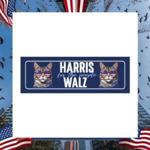 Cat Lady Harris Walz For The People Car Magnet