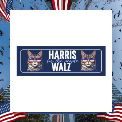 Cat Lady Harris Walz For The People Car Magnet