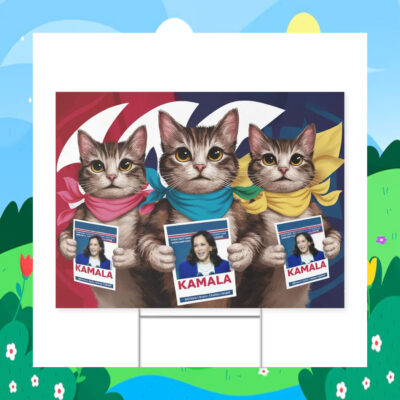 Cat Lady Kamala Harris for President 2024 Yard Sign