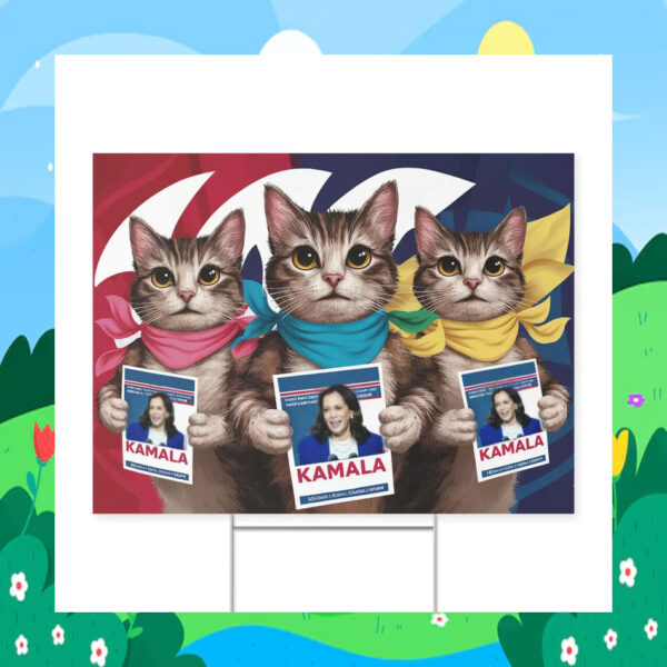 Cat Lady Kamala Harris for President 2024 Yard Sign