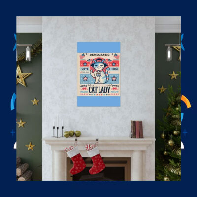 Cat Lady Vote Meow Kamala Democracy Poster