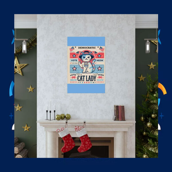 Cat Lady Vote Meow Kamala Democracy Poster
