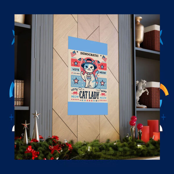 Cat Lady Vote Meow Kamala Democracy Poster