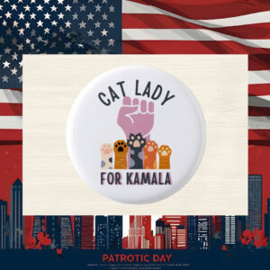 Cat Lady for Kamala Pin Button