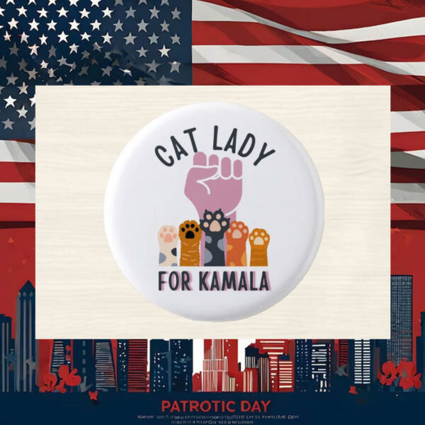 Cat Lady for Kamala Pin Button