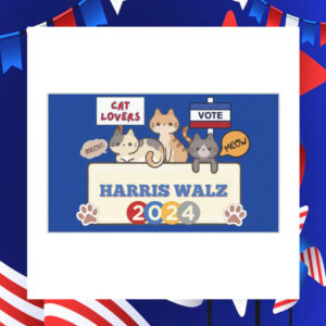 Cat Lovers Vote Harris Walz 2024 Car Magnet