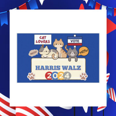 Cat Lovers Vote Harris Walz 2024 Car Magnet
