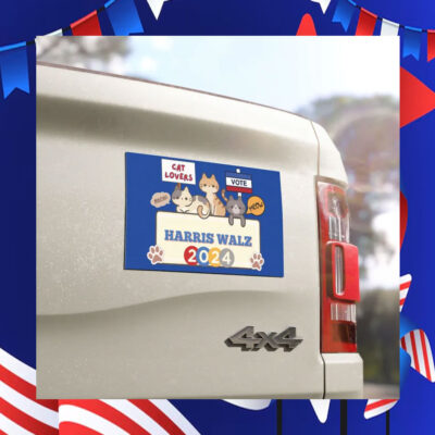 Cat Lovers Vote Harris Walz 2024 Car Magnet
