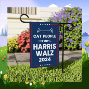 Cat People For Harris Walz 2024 Garden Flag
