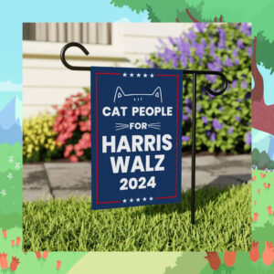 Cat People For Harris Walz Flag