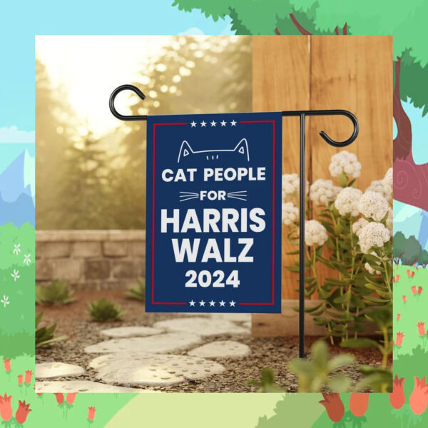 Cat People For Harris Walz Flag