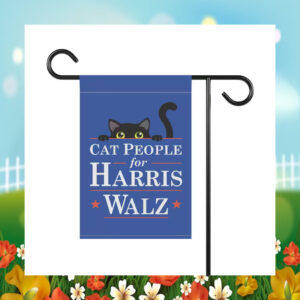 Cat People For Harris Walz Garden Flag