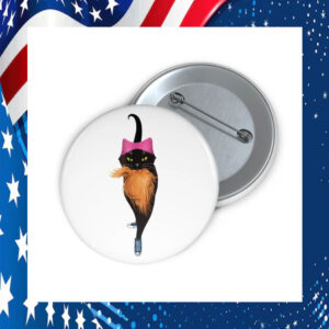 Cat Woman Voters Pin Harris Democratic Election Campaign Button