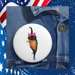 Cat Woman Voters Pin Harris Democratic Election Campaign Button