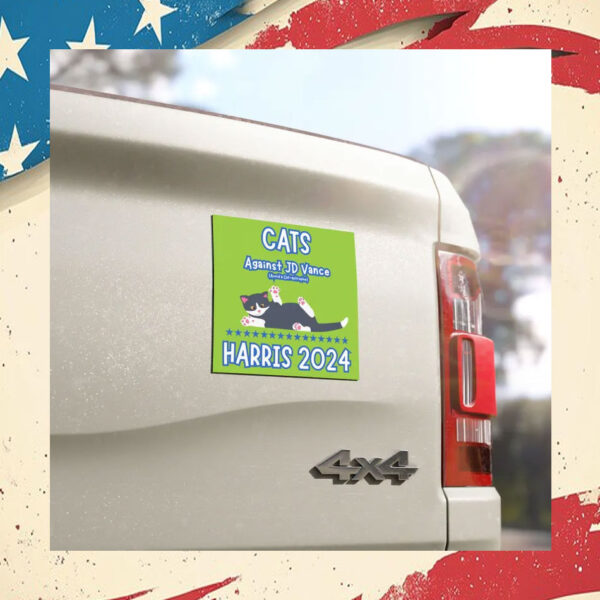 Cats Against JD Vance Vote Harris 2024 Car Magnet