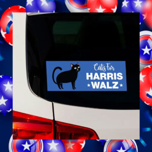 Cats For Harris Walz 2024 Bumper Sticker