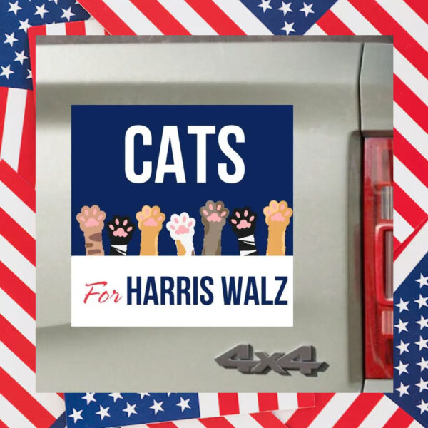 Cats For Harris Walz 2024 Car Magnets