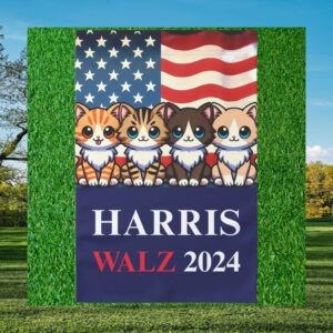Cats For Harris Walz 2024 Flag