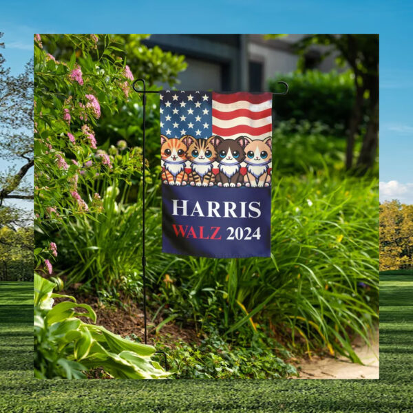 Cats For Harris Walz 2024 Flag