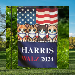 Cats For Harris Walz 2024 Flag