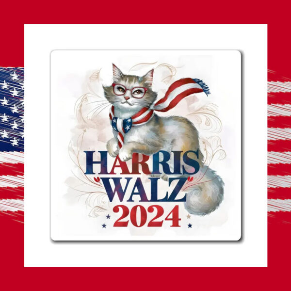 Cats For Harris Walz 2024 Magnets