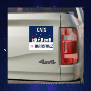 Cats For Harris Walz 24 Car Magnet