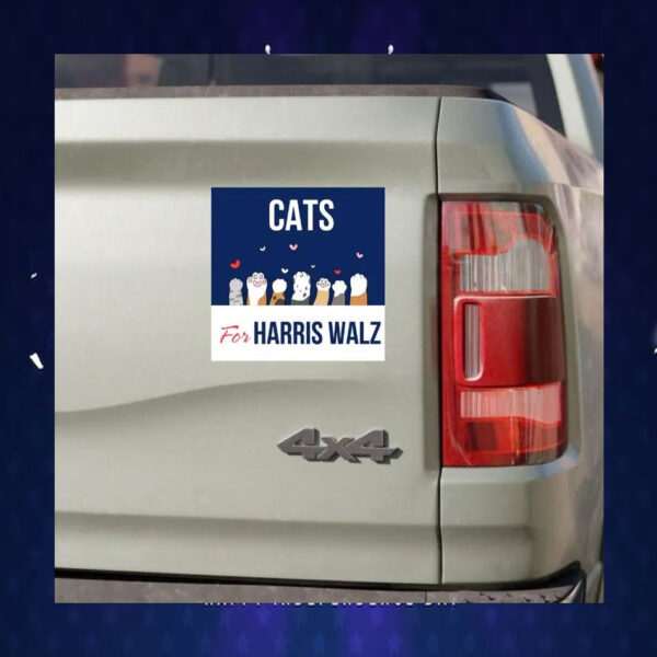 Cats For Harris Walz 24 Car Magnet