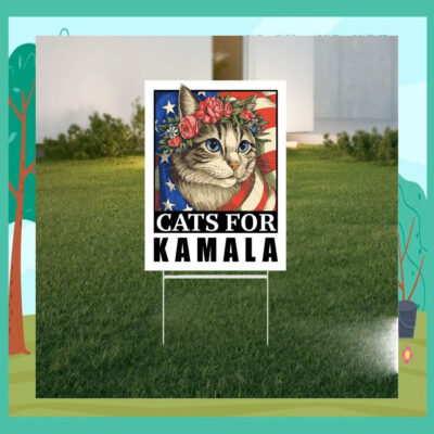Cats For Kamala 2024 Election Yard Signs