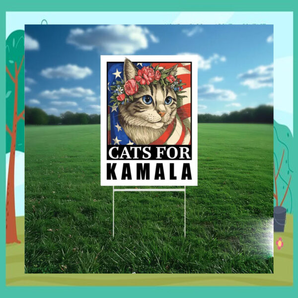 Cats For Kamala 2024 Election Yard Signs