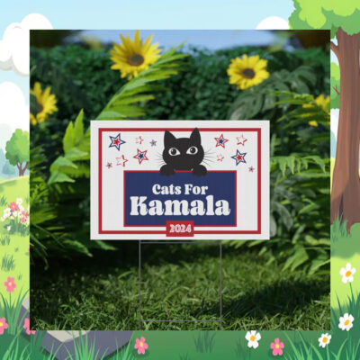 Cats For Kamala 24 Election Yard Sign