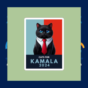 Cats For Kamala Harris 2024 President Sticker
