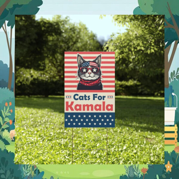 Cats For Kamala Harris 2024 President Yard Sign