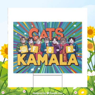 Cats For Kamala Harris 24 Yard Signs