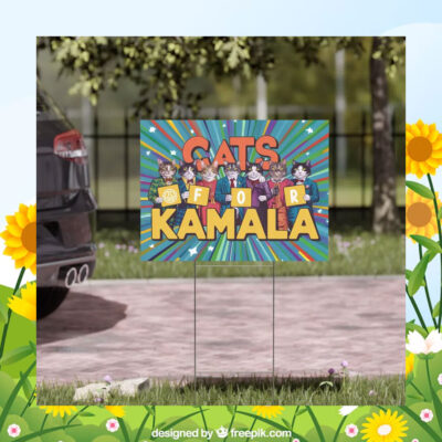 Cats For Kamala Harris 24 Yard Signs