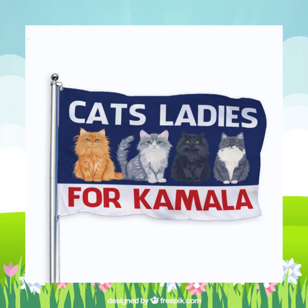 Cats Ladies For Kamala Flag