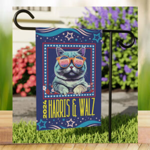 Cats Ladies Vote Harris Walz 2024 Garden Flag