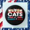 Cats Love For Harris Walz Pin Button