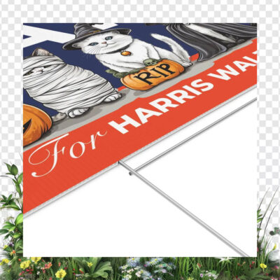 Cats Spooky For Harris Walz 2024 Halloween Yard Sign