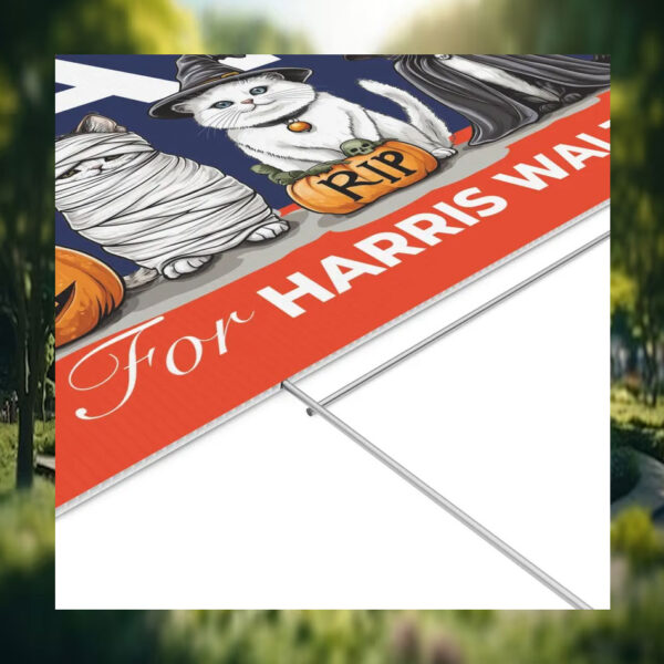 Cats Spooky For Harris Walz Halloween Yard Sign