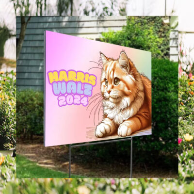 Cats for Harris Walz 2024 Obviously Yard Sign