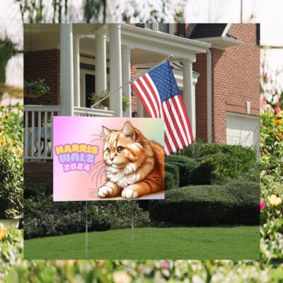Cats for Harris Walz 2024 Obviously Yard Sign