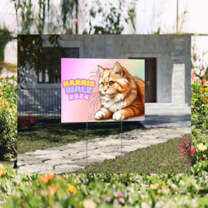 Cats for Harris Walz 2024 Obviously Yard Sign