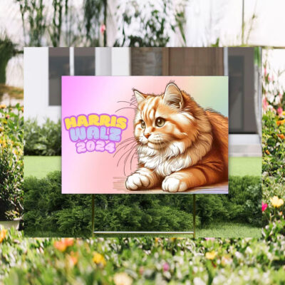 Cats for Harris Walz 2024 Obviously Yard Sign