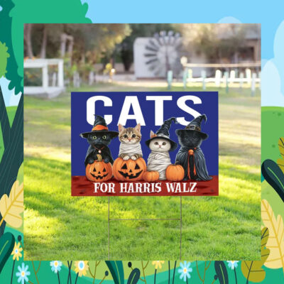 Cats for Harris Walz 2024 Obviously Yard Signs