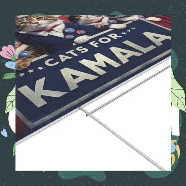 Cats for Kamala Democrat Yard Sign